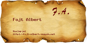 Fojt Albert névjegykártya