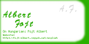 albert fojt business card